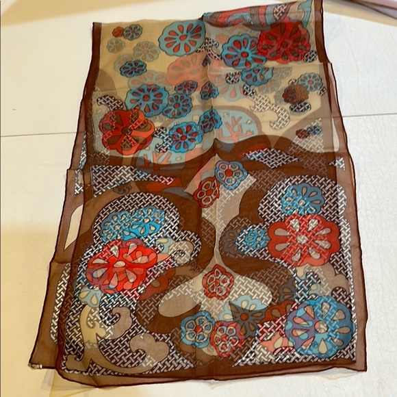 Brown Floral Patterned Women's Scarf - Picture 3 of 4